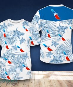 American Airlines 3D T-Shirt Flower And Leaf Pattern For Men Women