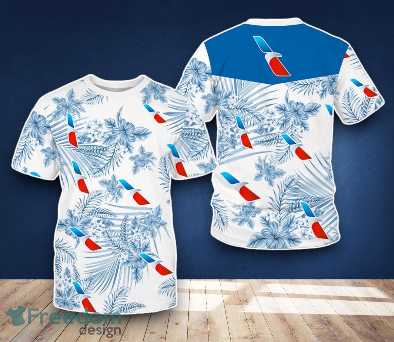 American Airlines 3D T Shirt Flower And Leaf Pattern For Men Women image American Airlines 3D T-Shirt Flower And Leaf Pattern For Men Women Product Photo 1