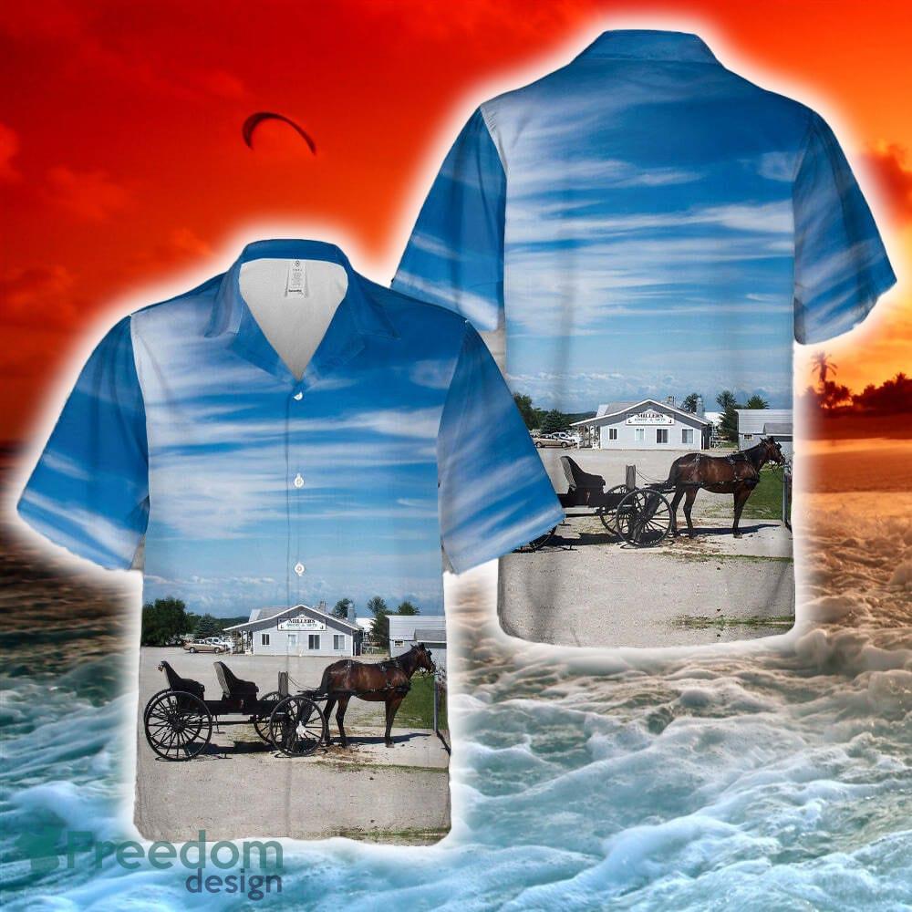 Amish Horse and Buggy In Adams County, Ohio Hawaiian Shirt image Amish Horse and Buggy In Adams County, Ohio Hawaiian Shirt - Amish Horse and Buggy In Adams County, Ohio Hawaiian Shirt-1