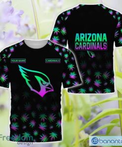Arizona Cardinals Personalized Name Weed pattern All Over Printed 3D T-Shirt Hoodie Sweatshirt Product Photo 2
