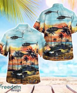 Arizona Maricopa County Sheriffs Department Bell OH-58C Kiowa (206A-1) & Patrol Car 3D Summer Aloha Hawaiian Shirt