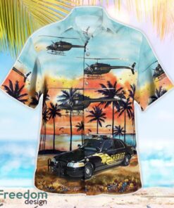 Arizona Maricopa County Sheriffs Department Bell OH-58C Kiowa (206A-1) & Patrol Car 3D Summer Aloha Hawaiian Shirt Product Photo 4