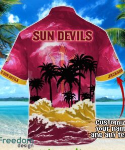 Arizona State Sun Devils NCAA Hawaiian Shirt Coconut Tree Waves Beach Hawaii Shirt Custom Name For Fans Product Photo 3