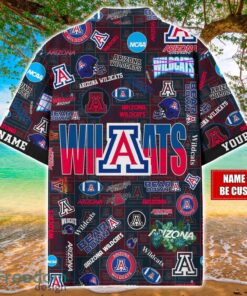 Arizona Wildcats Logo Hawaiian Shirt For Fans Trending Beach Shirt Custom Name Product Photo 2