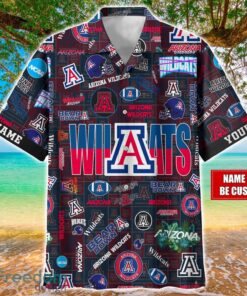 Arizona Wildcats Logo Hawaiian Shirt For Fans Trending Beach Shirt Custom Name