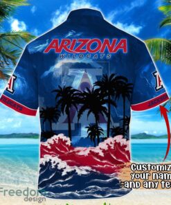 Arizona Wildcats NCAA Hawaiian Shirt Coconut Tree Waves Beach Hawaii Shirt Custom Name For Fans Product Photo 3