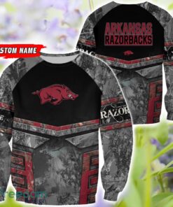 Arkansas Razorbacks Grey Black Hunting 3D T-Shirt Hoodie Sweatshirt Zip Hoodie Custom Name Product Photo 2