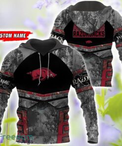 Arkansas Razorbacks Grey Black Hunting 3D T-Shirt Hoodie Sweatshirt Zip Hoodie Custom Name