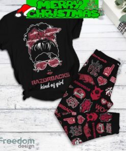 Arkansas Razorbacks Kind Of Fan Girl Fleece Pajamas Set For Christmas - Arkansas Razorbacks Kind Of Fan Girl Fleece Pajamas Set-1