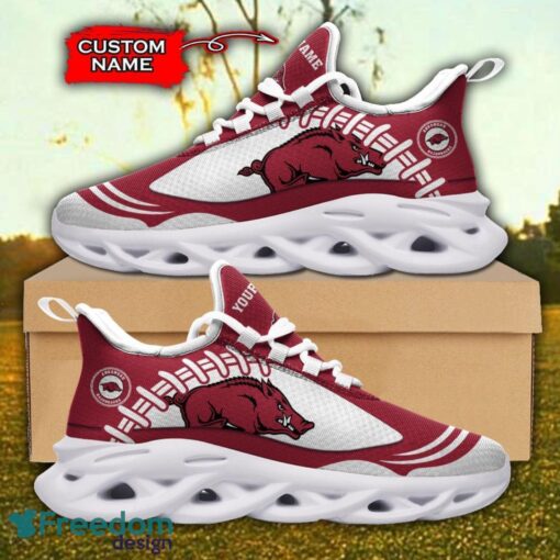 Arkansas Razorbacks NCAA Max Soul Shoes Big Logo And Custom Name Sneakers For Men Women Product Photo 2