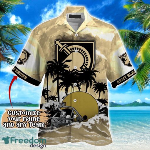 Army Black Knights NCAA Hawaiian Shirt Coconut Tree Waves Beach Hawaii Shirt Custom Name For Fans Product Photo 2