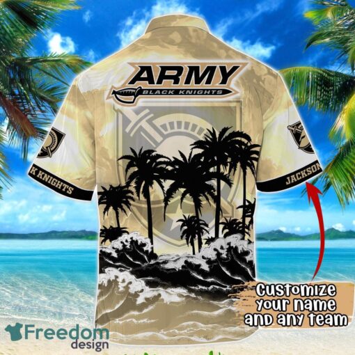 Army Black Knights NCAA Hawaiian Shirt Coconut Tree Waves Beach Hawaii Shirt Custom Name For Fans Product Photo 3