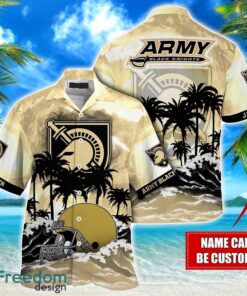 Army Black Knights NCAA Hawaiian Shirt Coconut Tree Waves Beach Hawaii Shirt Custom Name For Fans