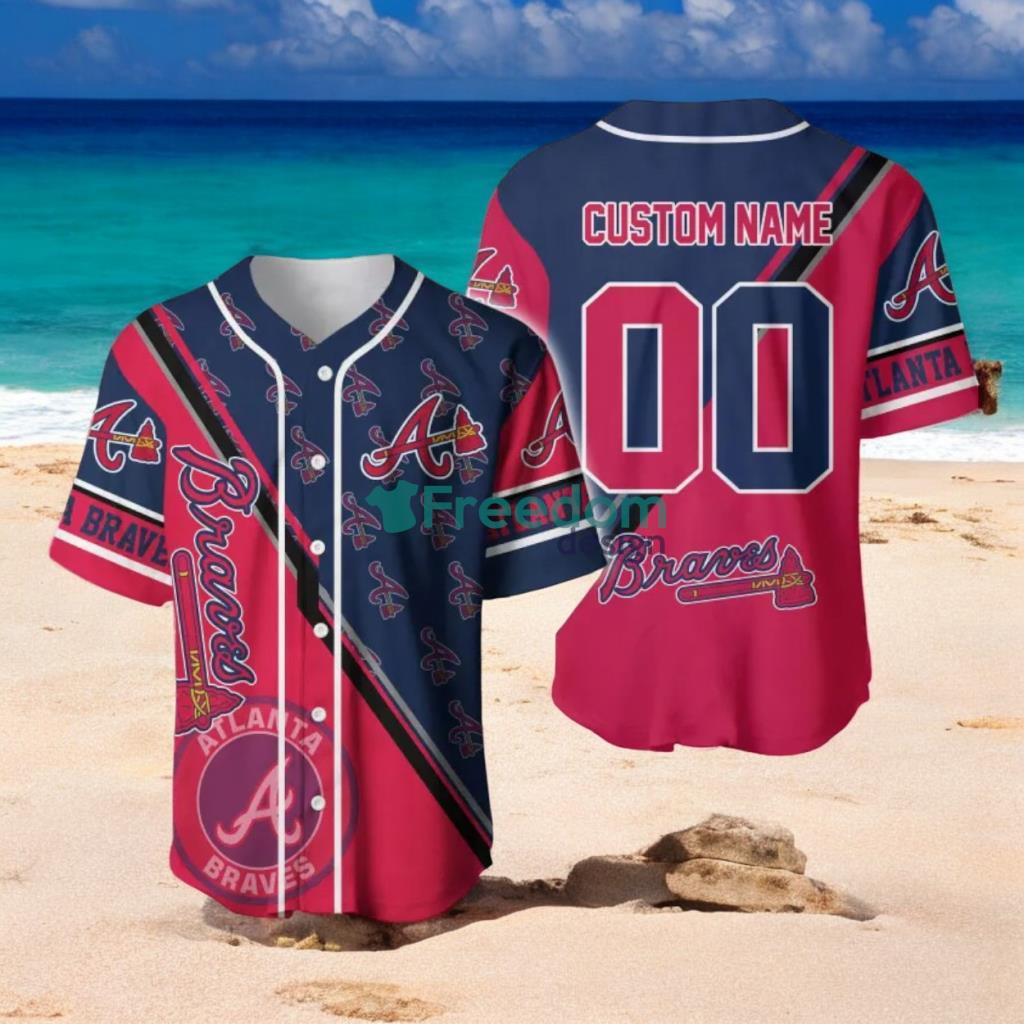Atlanta Braves Custom Name And Number Slogan Baseball Jersey Shirt image Atlanta Braves Custom Name And Number Slogan Baseball Jersey Shirt Product Photo 1