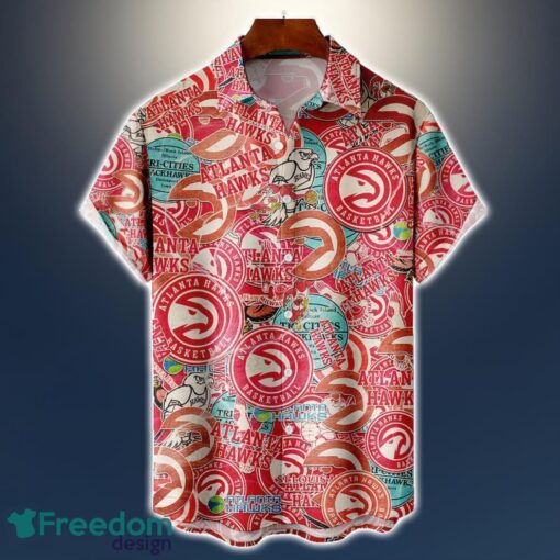 Atlanta Hawks Logo All Printed 3D Hawaiian Shirt For Fans NBA Hawaiian Shirt Product Photo 1