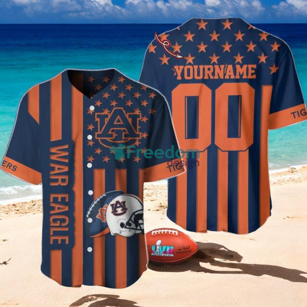 Auburn Tigers Custom Name And Number Slogan Baseball Jersey Shirt image Auburn Tigers Custom Name And Number Slogan Baseball Jersey Shirt Product Photo 1