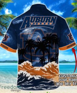 Auburn Tigers NCAA Hawaiian Shirt Coconut Tree Waves Beach Hawaii Shirt Custom Name For Fans image Auburn Tigers NCAA Hawaiian Shirt Coconut Tree Waves Beach Hawaii Shirt Custom Name For Fans Product Photo 3