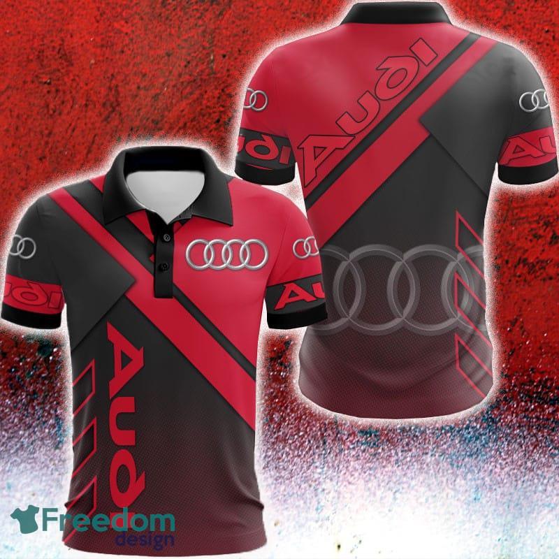 Audi Car Racing Big Logo 3D Polo Shirt - Audi Car Racing Big Logo 3D Polo Shirt