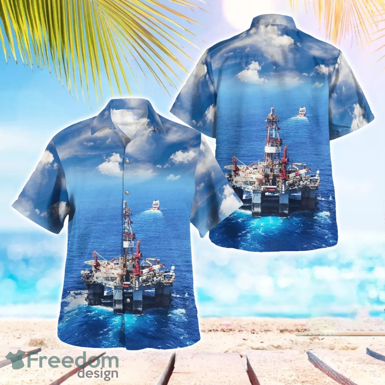 Australia Offshore Drilling Rig Aloha Hawaiian Shirt Beach Shirt image Australia Offshore Drilling Rig Aloha Hawaiian Shirt Beach Shirt Product Photo 1