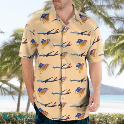 Australia Qantas Boeing 787-9 Dreamliner Tropical 3D Hawaiian Shirt Gift For Summer Product Photo 3