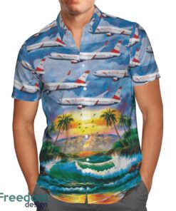 Austrian Airlines Boeing 767-31AER Hawaiian Shirt Button Shirt Product Photo 2