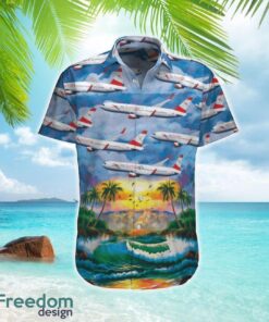 Austrian Airlines Boeing 767-31AER Hawaiian Shirt Button Shirt