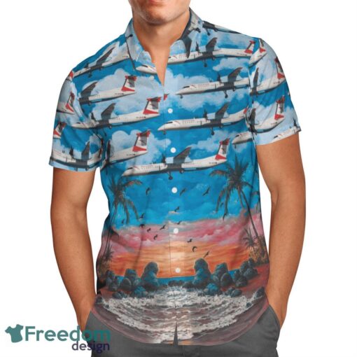 Austrian Airlines Bombardier DHC-8-402 Q400 Hawaiian Shirt Gift For Summer Vacation Product Photo 2