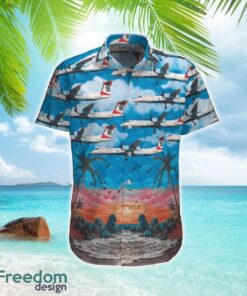 Austrian Airlines Bombardier DHC-8-402 Q400 Hawaiian Shirt Gift For Summer Vacation