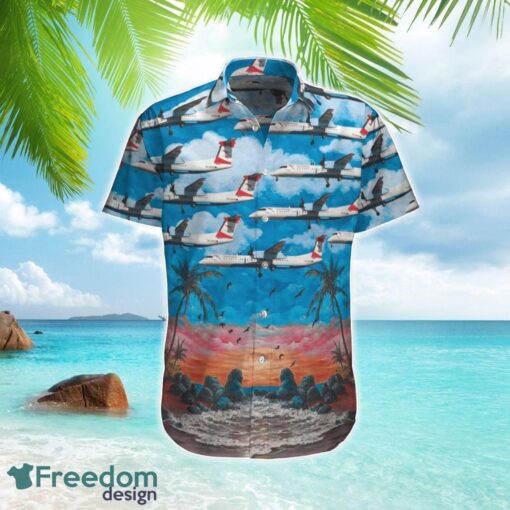 Austrian Airlines Bombardier DHC-8-402 Q400 Hawaiian Shirt Gift For Summer Vacation Product Photo 1