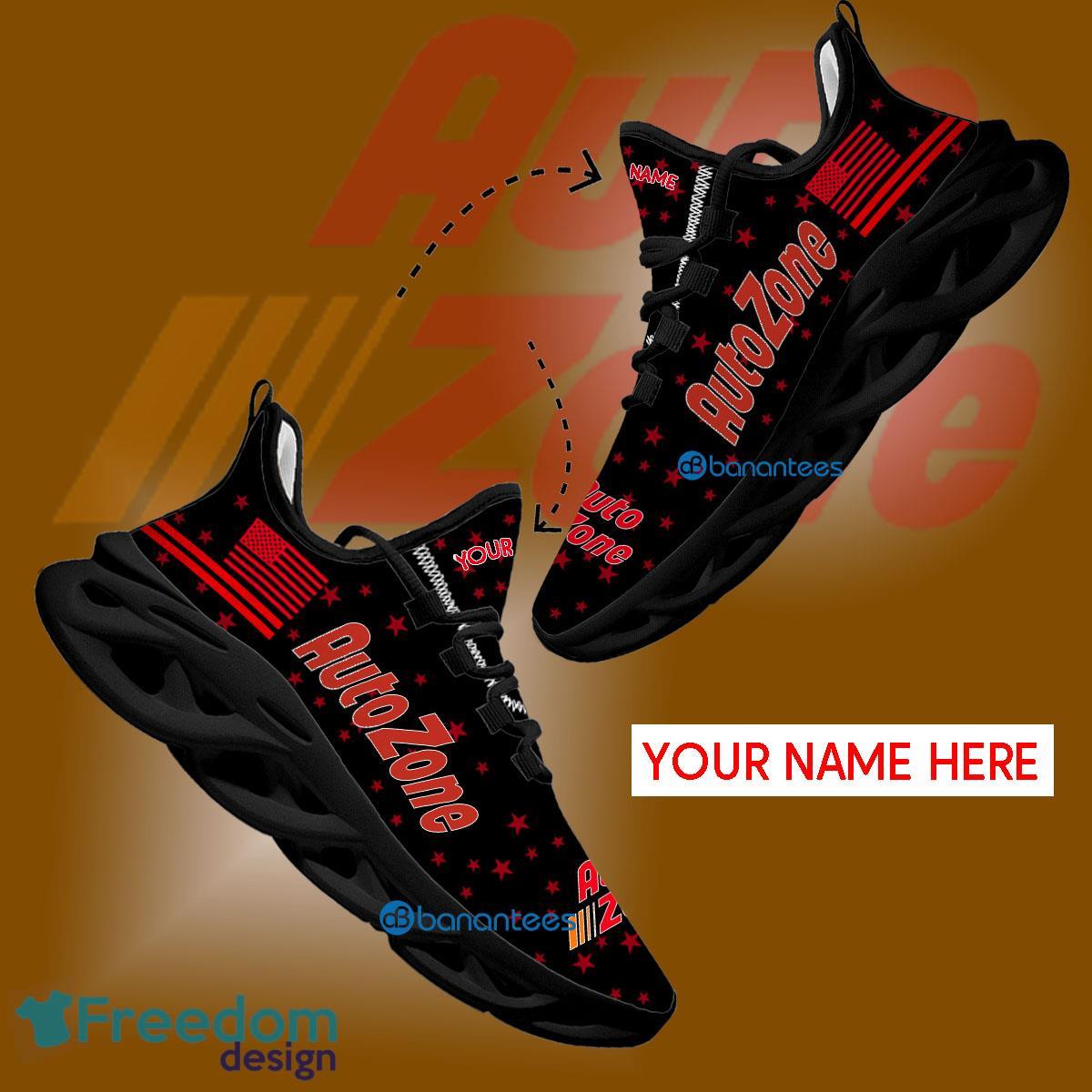 Autozone Chunky Sneaker Fashion Custom Name Gift Max Soul Shoes USA Flag Star New For Fans - Autozone Running Shoes New Trending Personalized Photo 1