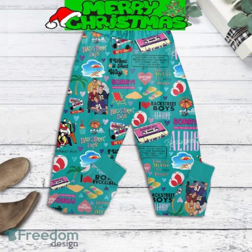 Backstreet Boys Back At The Beach Cancun 2024 Fleece Pajamas Set Full Print Christmas For Women - Backstreet Boys Back At The Beach Cancun 2024 Fleece Pajamas Set-4