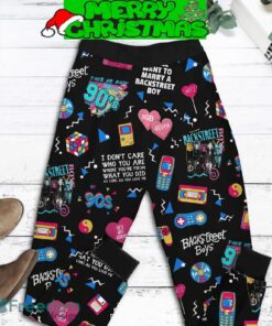 Backstreet Boys I Supposed To Marry Backstreet Boys Black Fleece Pajamas Set Christmas For Family - Backstreet Boys I Supposed To Marry Backstreet Boys Black Fleece Pajamas Set-2