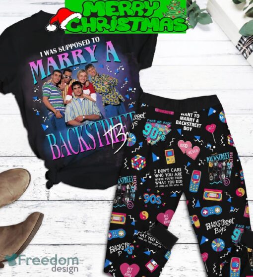 Backstreet Boys I Supposed To Marry Backstreet Boys Black Fleece Pajamas Set Christmas For Family - Backstreet Boys I Supposed To Marry Backstreet Boys Black Fleece Pajamas Set-3