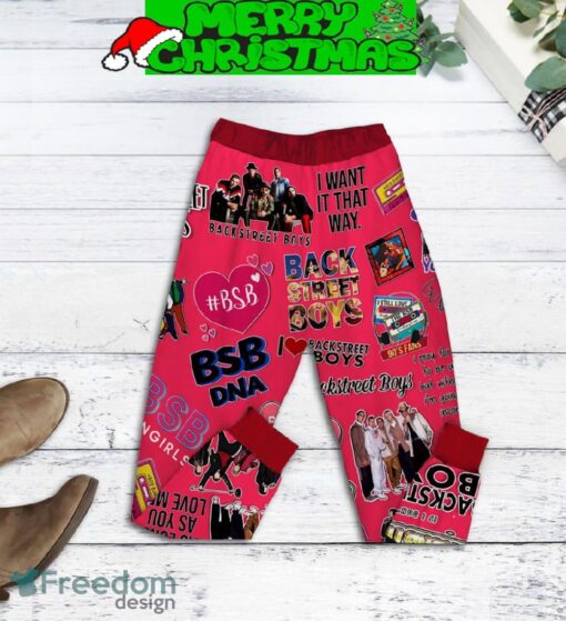 Backstreet Boys Is In My DNA Fleece Pajamas Set Red Version All Over Print Christmas Gift - Backstreet Boys Is In My DNA Fleece Pajamas Set Red Version-2