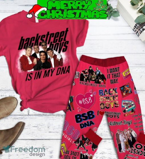 Backstreet Boys Is In My DNA Fleece Pajamas Set Red Version All Over Print Christmas Gift - Backstreet Boys Is In My DNA Fleece Pajamas Set Red Version-1