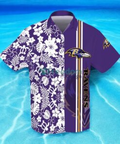 Baltimore Ravens 3D Flower Hibiscus Hawaiian Shirt Baltimore Ravens 3D Flower Hibiscus Hawaiian Shirt