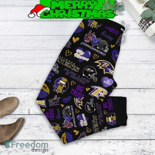 Baltimore Ravens Run On Coffee Fan Fleece Pajamas Set Black Christmas For Family - Baltimore Ravens Run On Coffee Fan Fleece Pajamas Set Black-3