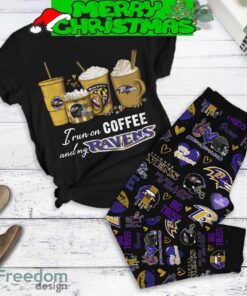 Baltimore Ravens Run On Coffee Fan Fleece Pajamas Set Black Christmas For Family - Baltimore Ravens Run On Coffee Fan Fleece Pajamas Set Black-1