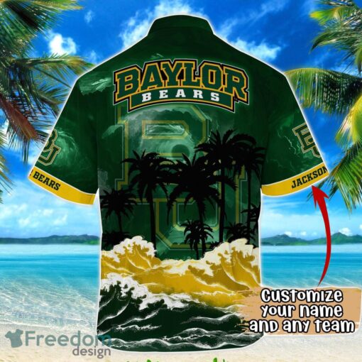 Baylor Bears NCAA Hawaiian Shirt Coconut Tree Waves Beach Hawaii Shirt Custom Name For Fans Product Photo 3