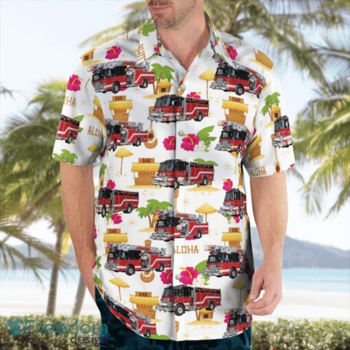 Beecher, Illinois, Beecher Fire Protection District Tropical 3D Hawaiian Shirt Gift For Summer Product Photo 2