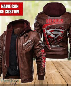 Belarus 2D Leather Jacket For Men Custom Name Special Gift Ideas Product Photo 2