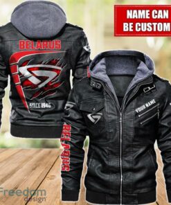 Belarus 2D Leather Jacket For Men Custom Name Special Gift Ideas Product Photo 1