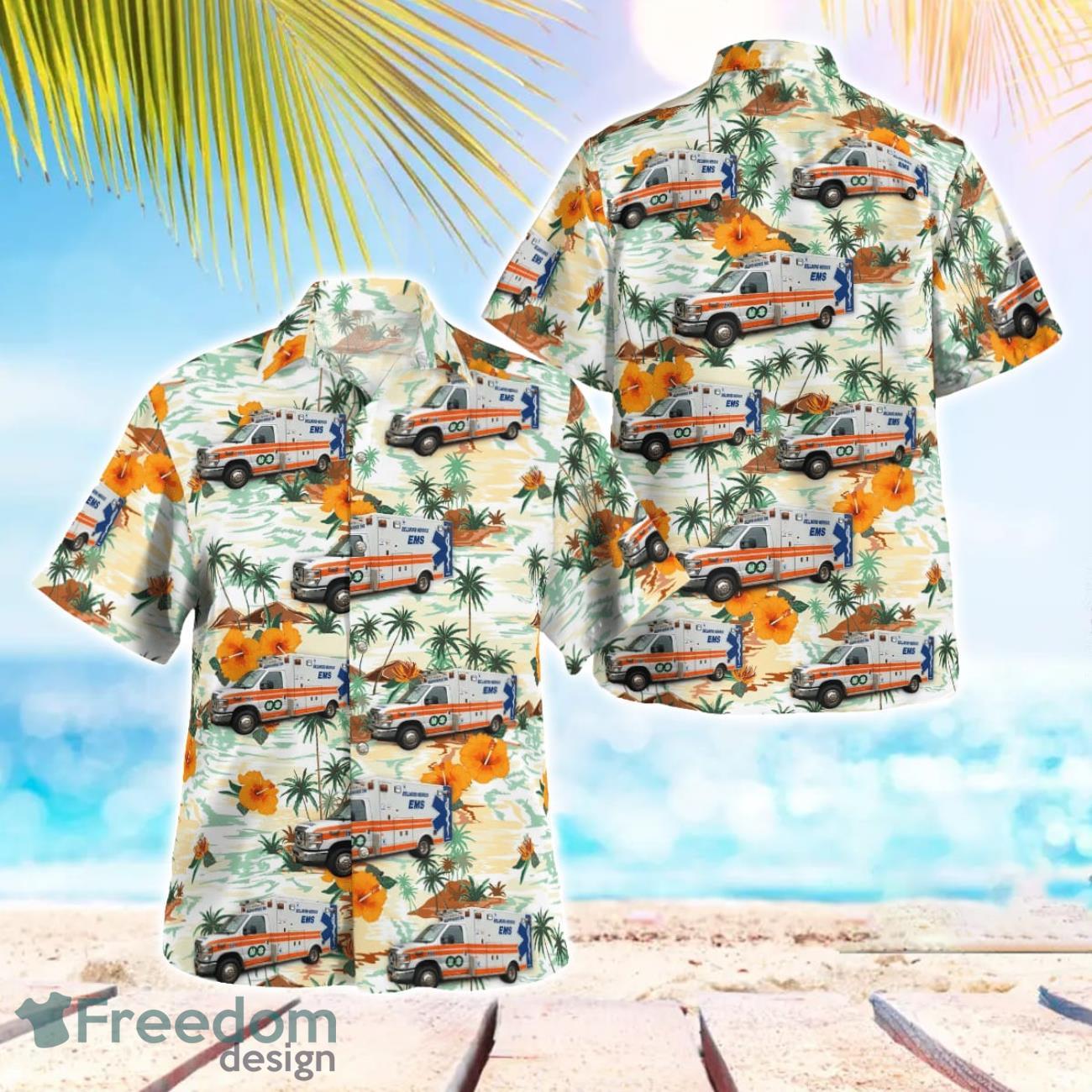 Bellmore Merrick EMS Beach Hawaiian Shirt Summer Gift image Bellmore-Merrick EMS Beach Hawaiian Shirt Summer Gift Product Photo 1