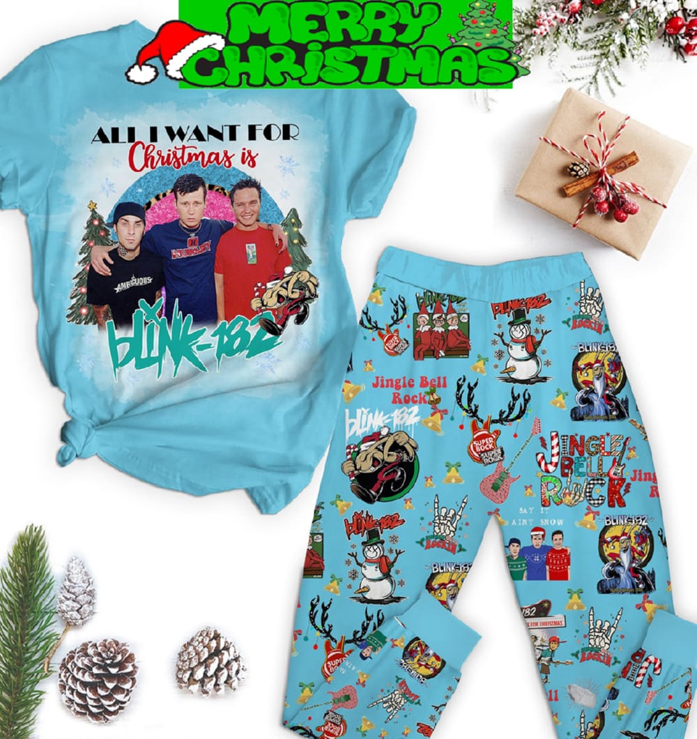 Blink 182 All I Want For Christmas Is Blink 182 Jingle Bell Rock Sat It Ain’t Snow Winter Holiday Fleece Pajama Sets All Over Print Christmas Gift - 310724-141804