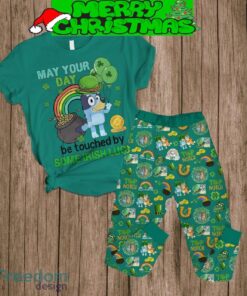 Bluey May Your Day Be Touched By Some Irish Luck Green Version Fleece Pajamas Set For Women Gift Christmas - Bluey May Your Day Be Touched By Some Irish Luck Green Version Fleece Pajamas Set-1