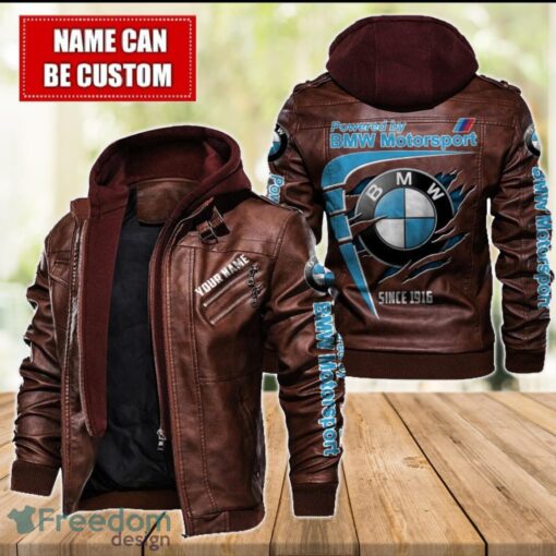 BMW 2D Leather Jacket For Men Custom Name Special Gift Ideas Product Photo 2