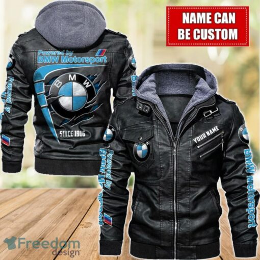 BMW 2D Leather Jacket For Men Custom Name Special Gift Ideas Product Photo 1