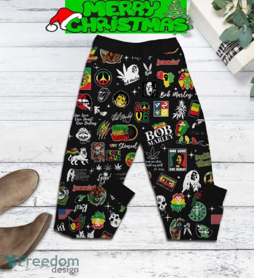 Bob Marley One Love True Love Fleece Pajamas Set All Over Print Christmas Gift - Bob Marley One Love True Love Fleece Pajamas Set-3