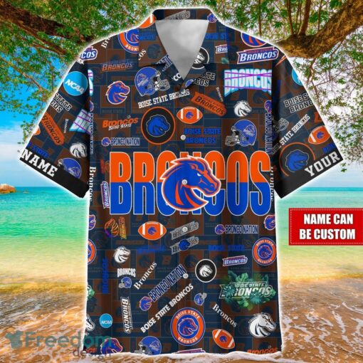 Boise State Broncos Logo Hawaiian Shirt For Fans Trending Beach Shirt Custom Name Product Photo 1