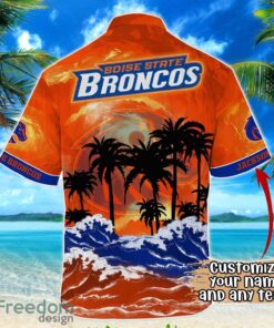 Boise State Broncos NCAA Hawaiian Shirt Coconut Tree Waves Beach Hawaii Shirt Custom Name For Fans Product Photo 3